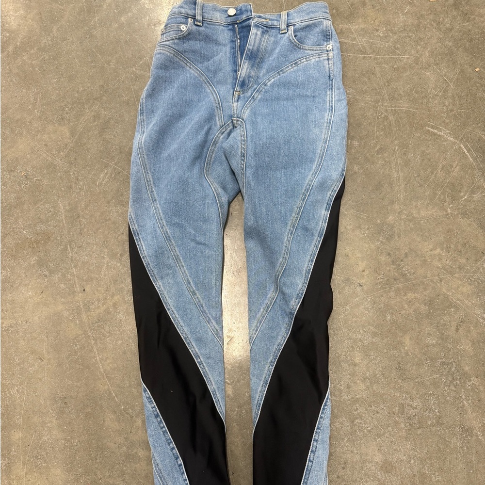 Mugler Spiral Blue Denim Jeans